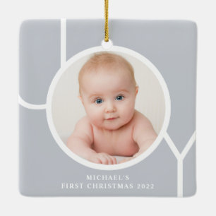 Personligt foto-Baby Första jul Julgransprydnad Keramik