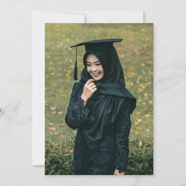 Personligt Foto Examenstillkännagivande Meddelande (Framsida)