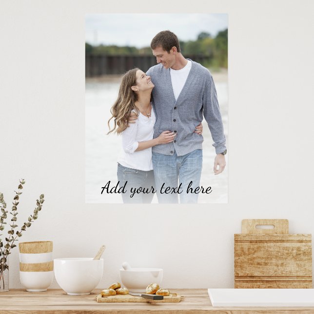Personligt Foto Lägg Till Din Text Poster (Kök)