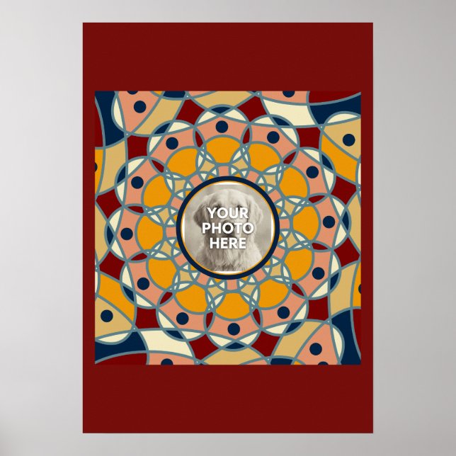 Personligt Foto Mandala Design Baby Tröja Poster (Framsidan)