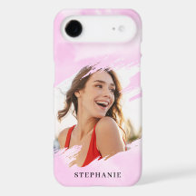 Personligt foto med namn i rosa akvarelltvätt