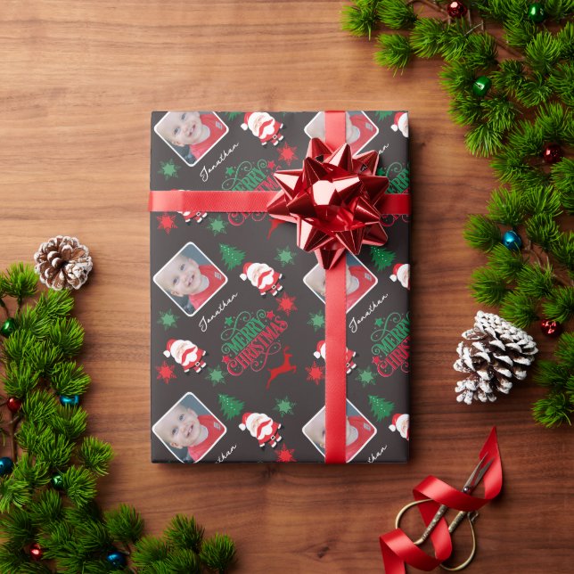 Personligt Foto Namn God Jul  Presentpapper (Julgåva)