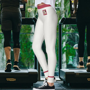 Personligt foto neutralt mörkt vinrött randigt leggings