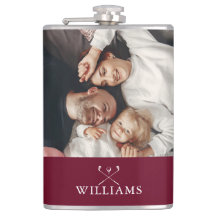 Personligt foto och namn Burgundy röd