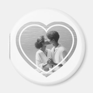 Personligt fotohjärta magnet