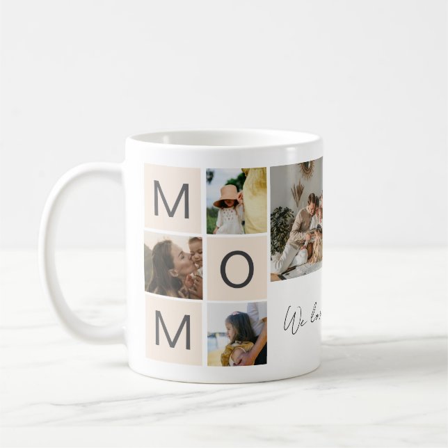 Personligt fotokollagepresent för mors dag kaffemugg (Vänster)