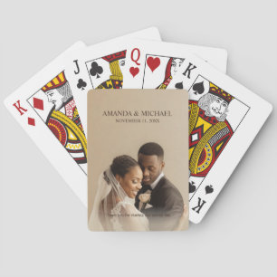 Personligt fotominne med namn och bröllopsdatum casinokort