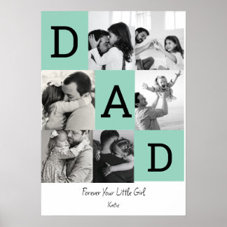 Personligt fotoprint av pappa, fadersdagspresent poster