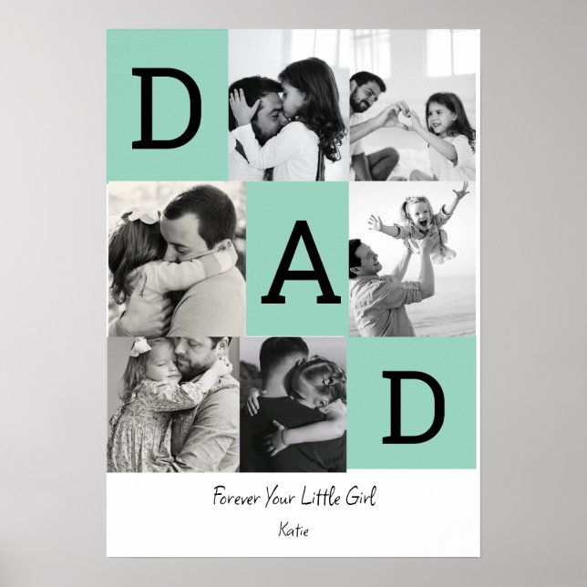 Personligt fotoprint av pappa, fadersdagspresent  poster (Framsidan)
