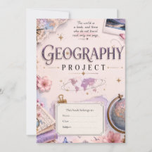 Personligt geografiprojekt inbjudan Vintage