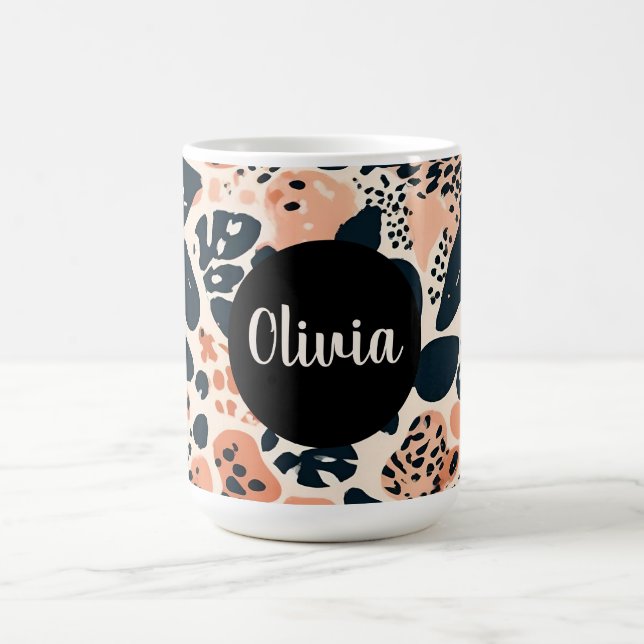 Personligt Gepard Leopard Djurtryck Kaffemugg (Center)