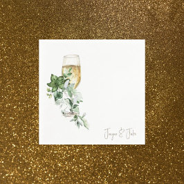 Personligt glas champagne cocktail pappersservett