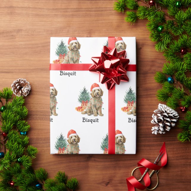 Personligt Goldendoodle-inslagspapper Presentinsla Presentpapper (Julgåva)