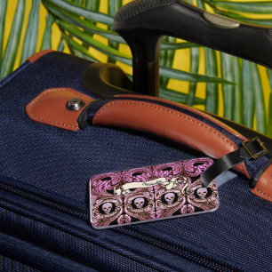 Personligt Goth-pink ornament & Sk Bagagebricka