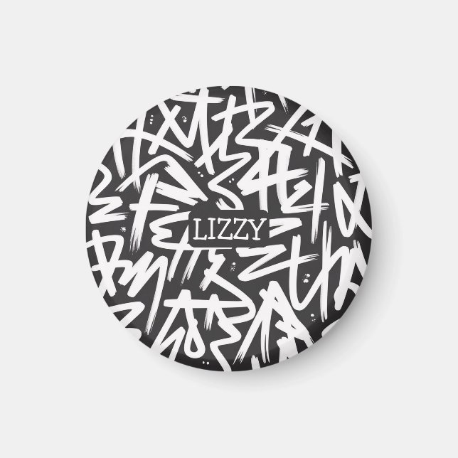 Personligt Graffiti Namnmönster — Anpassad Urban Magnet (Framsidan)