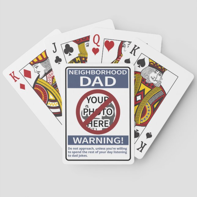 Personligt grannskap Pappa - signera blått X Casinokort (Baksidan)