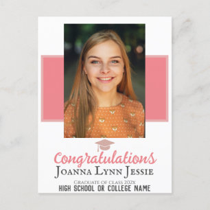 Personligt Grattis-manus Graduate Foto Vykort