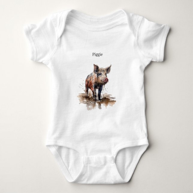 Personligt grisfarmabarnpresent t shirt (Framsida)