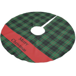 Personligt grönt rött svart rutigt tartan  julgransmatta borstad polyester