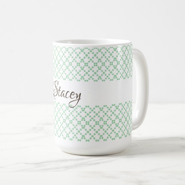Personligt Grönt Trädgårdsstaket Gitter Kaffemugg (Framsida höger)