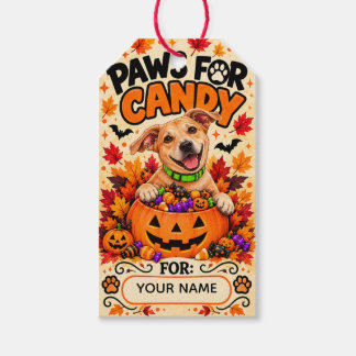 Personligt Halloween-present till hund - Klo för g Presentetikett