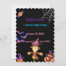 PERSONLIGT HALLOWEENKVÄLLS SKRÄCKPARTY INVITATION