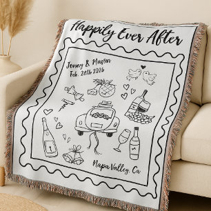 Personligt ”Happily Ever After” Bröllödsfilt Filt