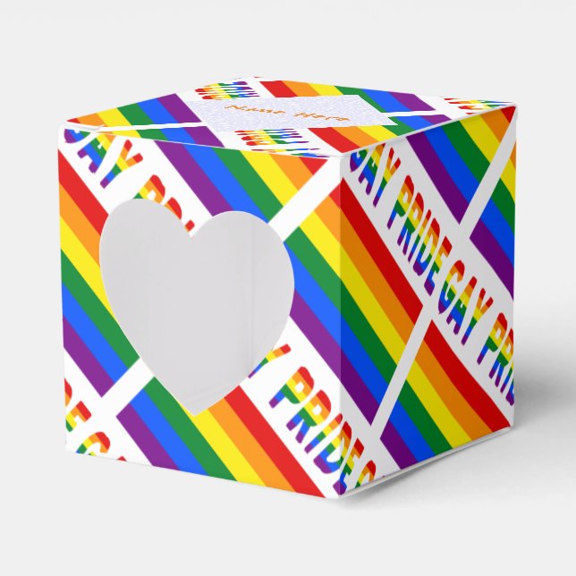 Personligt HBTQ-stoltlekstegel Heart Presentaskar (Framsidan Sidan)