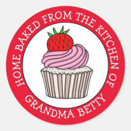 Personligt Hem Bakad av  Runt Klistermärke