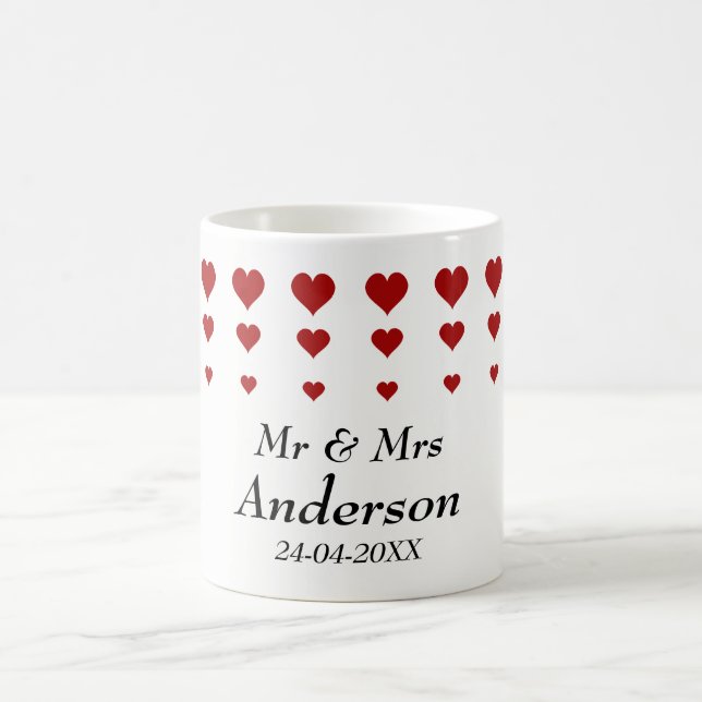 Personligt hjärtmönster med kärlek kaffemugg (Center)