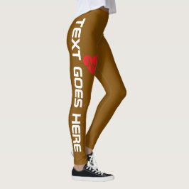 Personligt hjärtslag över Brun Leggings