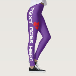 Personligt hjärtslag över lila leggings