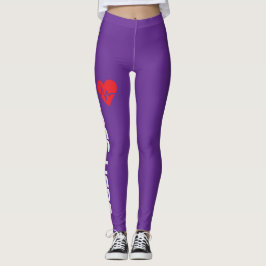 Personligt hjärtslag över lila leggings