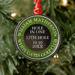 Personligt Hole in One-utmärkelse Julgransprydnad Metall