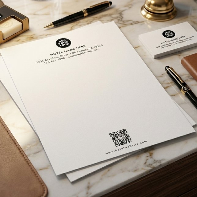 Personligt hotellogotyp & QR-koddesign  Brevhuvud (Skapare uppladdad)