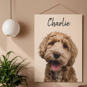 Personligt hundporträtt med anpassat namn poster