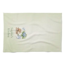 Personligt Hydrangea kökshandduk, Anpassat Namn