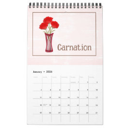 Personligt illustrerad blomkalender kalender
