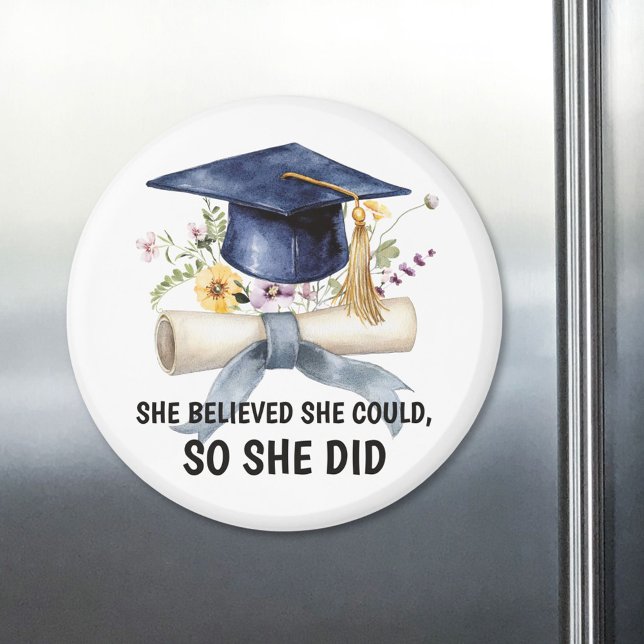 Personligt Inspirerande Citat Blommig Examen Magnet (Skapare uppladdad)