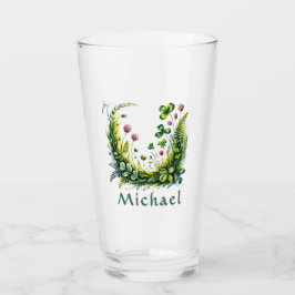 Personligt irländskt botaniskt Shamrock-pintglas Glaskopp