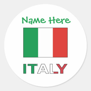 Personligt Italienska Flaggans Republikdag Present Runt Klistermärke