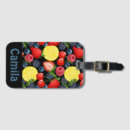Personligt jordgubb- och citrusmönster bagagebricka