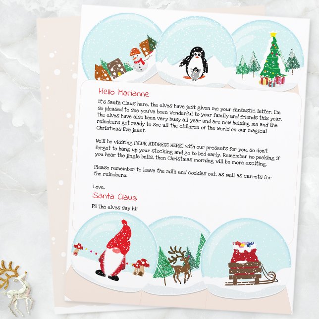 Personligt julbrev från tomten (Snow Globe Father Christmas Letter)