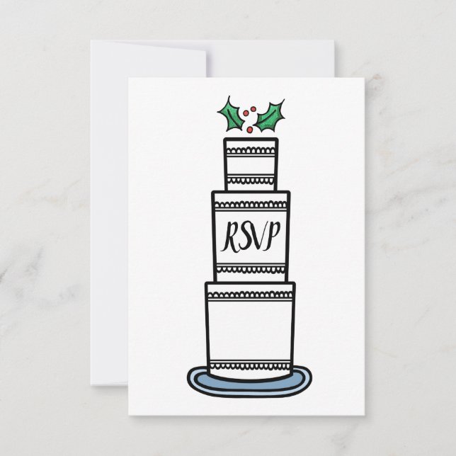 Personligt julbröllop RSVP Inbjudningar (Framsida)