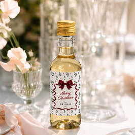 Personligt julfirande partyfavor vinetikett