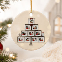Personligt julgransprydnad med familjefoto