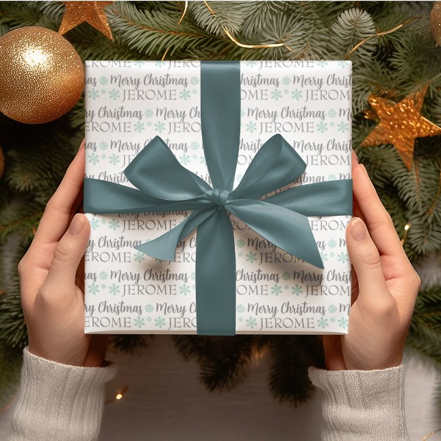 Personligt julinpackningspapper presentpapper (Celebrate someone special this holiday with this personalized wrapping paper! )