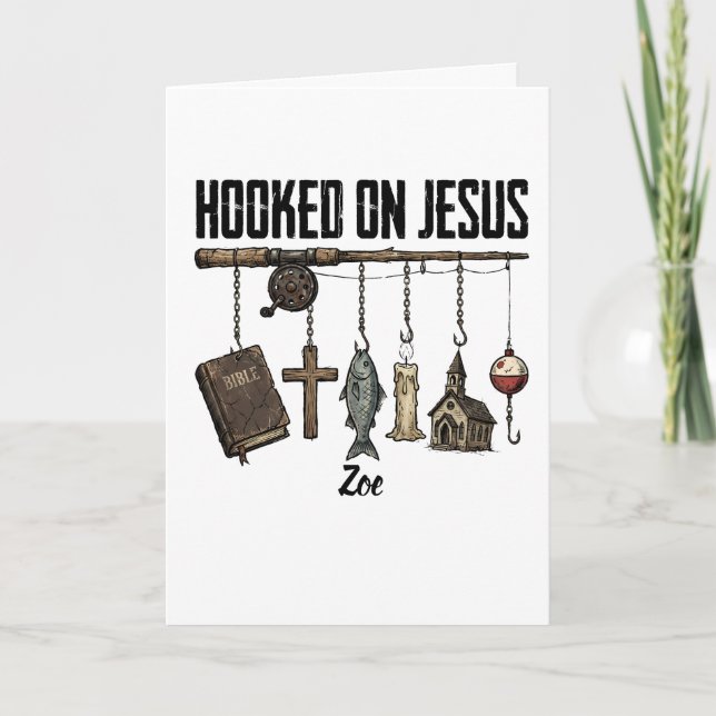 Personligt julkort med Hooked on Jesus Kort (Framsida)