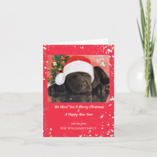 Personligt julkort med husdjursfoto för hundälskar kort