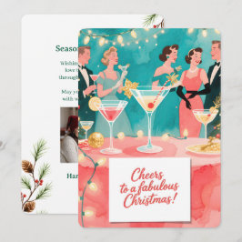 Personligt julkort med vintageflat design